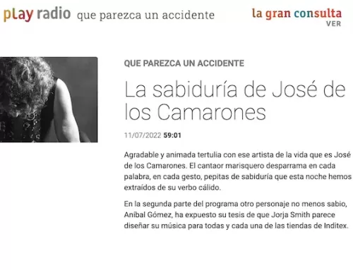 Entrevista a José de los Camarones en R3 Que parezca un accidente