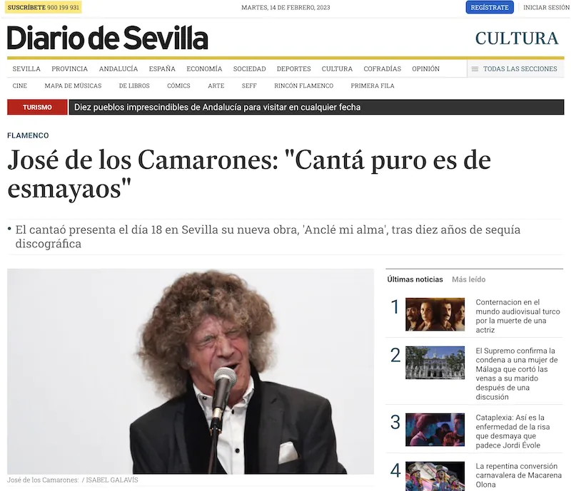 Diario de Sevilla entrevista a José de los Camarones
